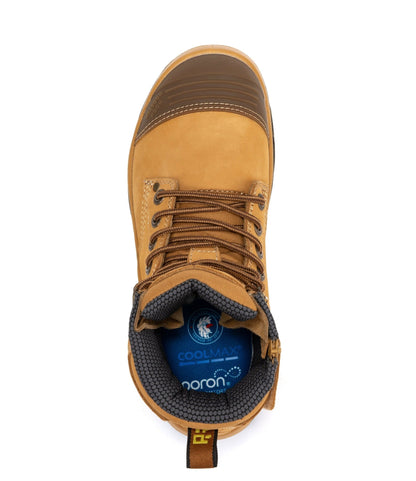 RockRooster Madison Tan 6 inch Zip - sided Steel Toe Leather Work Boots AK052 - Angler's Pro Tackle & Outdoors