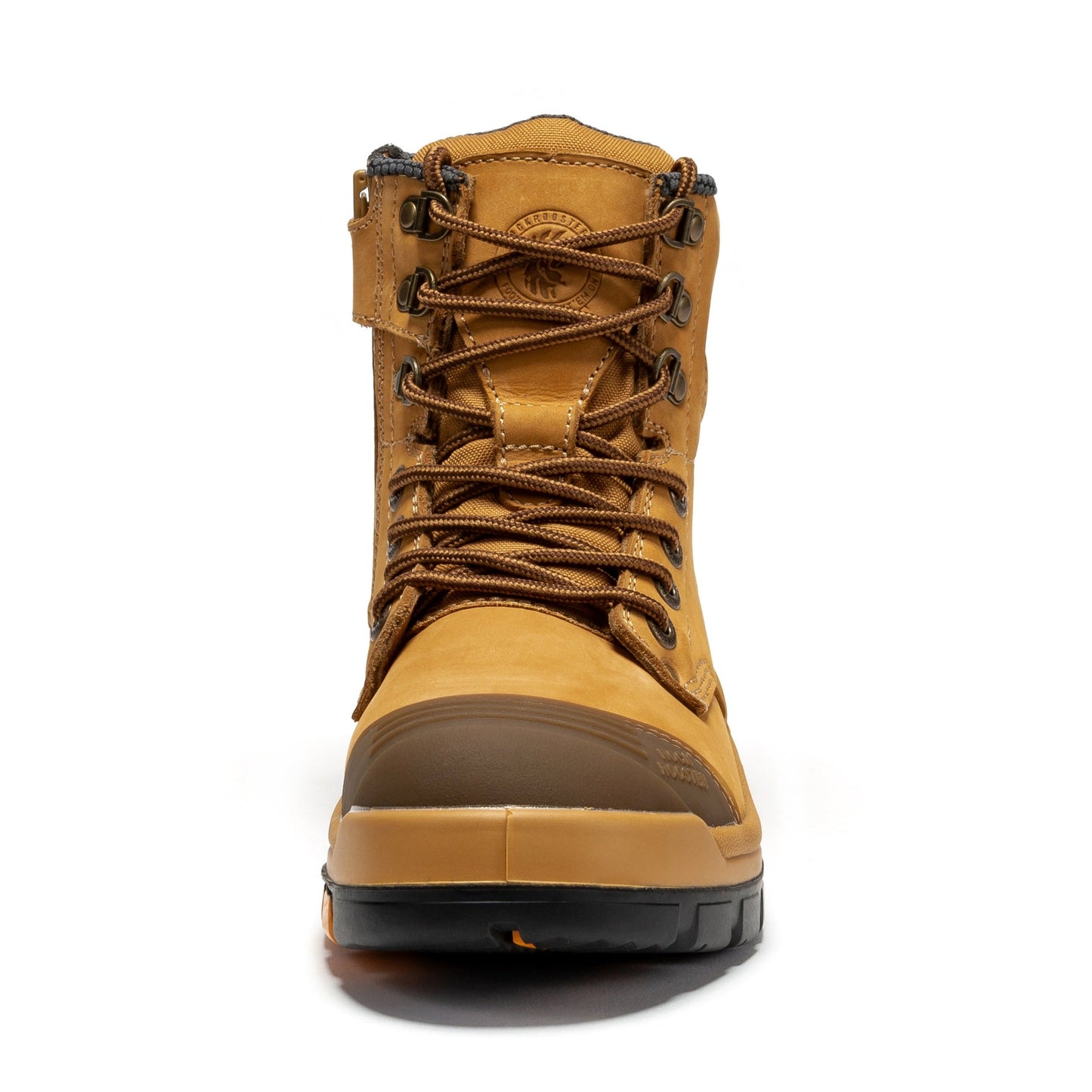 RockRooster Madison Tan 6 inch Zip-sided Steel Toe Leather Work Boots AK052