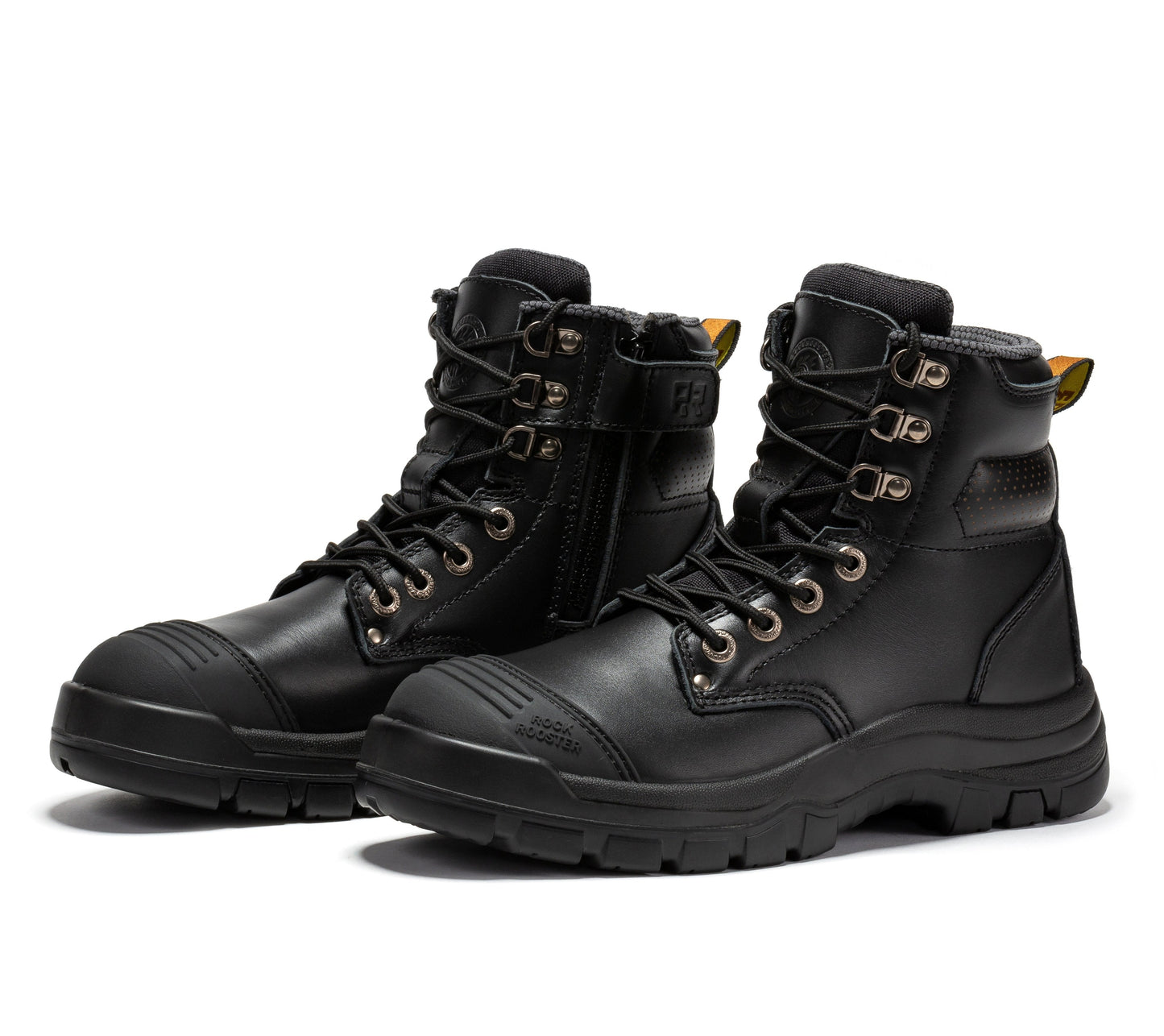 RockRooster Madison Tan 6 inch Zip-sided Steel Toe Leather Work Boots AK052