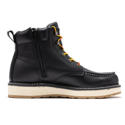RockRooster Magnolia Men's 6 inch Black Soft Toe Zip Sided Wedge Work Boots SAP310