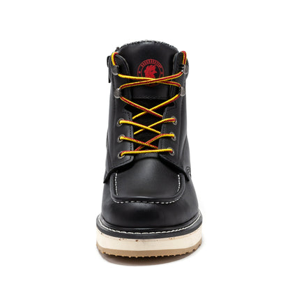 RockRooster Magnolia Men's 6 inch Black Soft Toe Zip Sided Wedge Work Boots SAP310