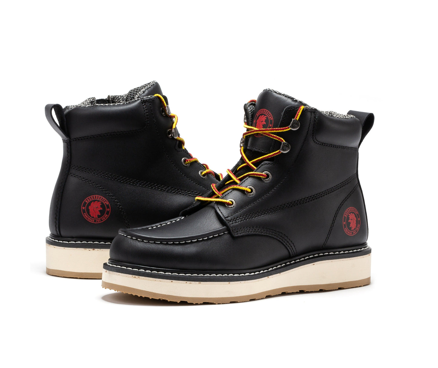 RockRooster Magnolia Men's 6 inch Black Soft Toe Zip Sided Wedge Work Boots SAP310