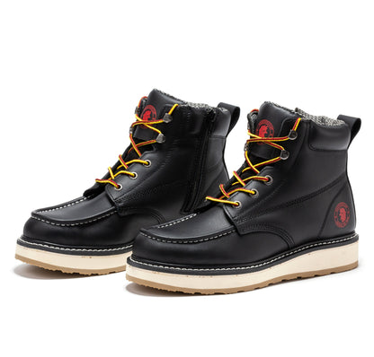RockRooster Magnolia Men's 6 inch Black Soft Toe Zip Sided Wedge Work Boots SAP310