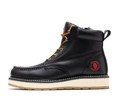 RockRooster Magnolia Men's 6 inch Black Soft Toe Zip Sided Wedge Work Boots SAP310 - Angler's Pro Tackle & Outdoors