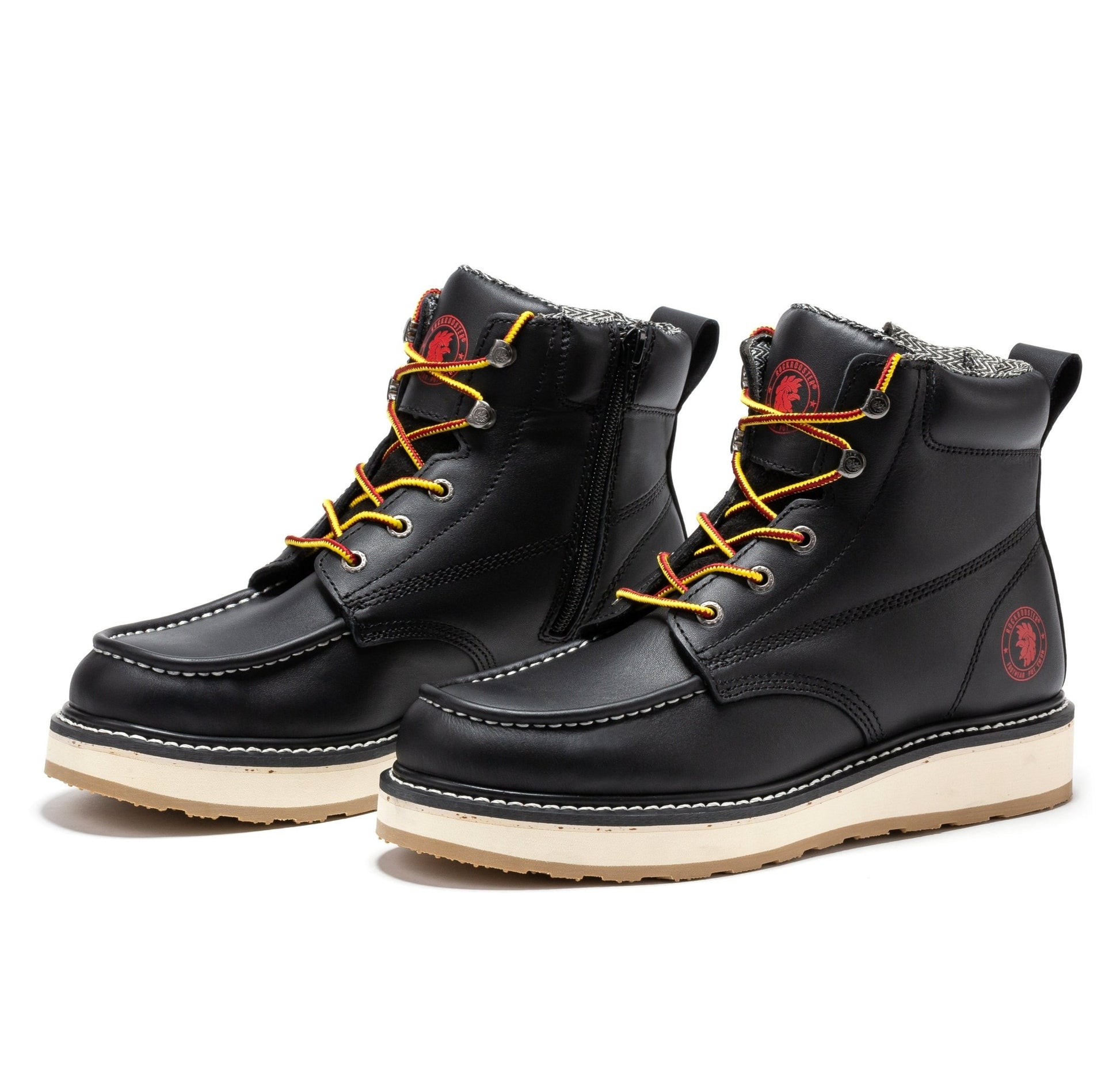 RockRooster Magnolia Men's 6 inch Black Soft Toe Zip Sided Wedge Work Boots SAP310 - Angler's Pro Tackle & Outdoors