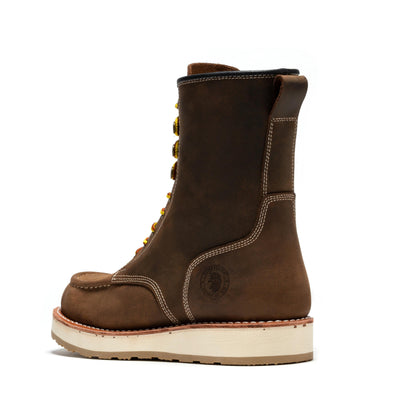 RockRooster Mantua Men's 8 inch Dark Brown Soft Toe Wedge Work Boots SAP308