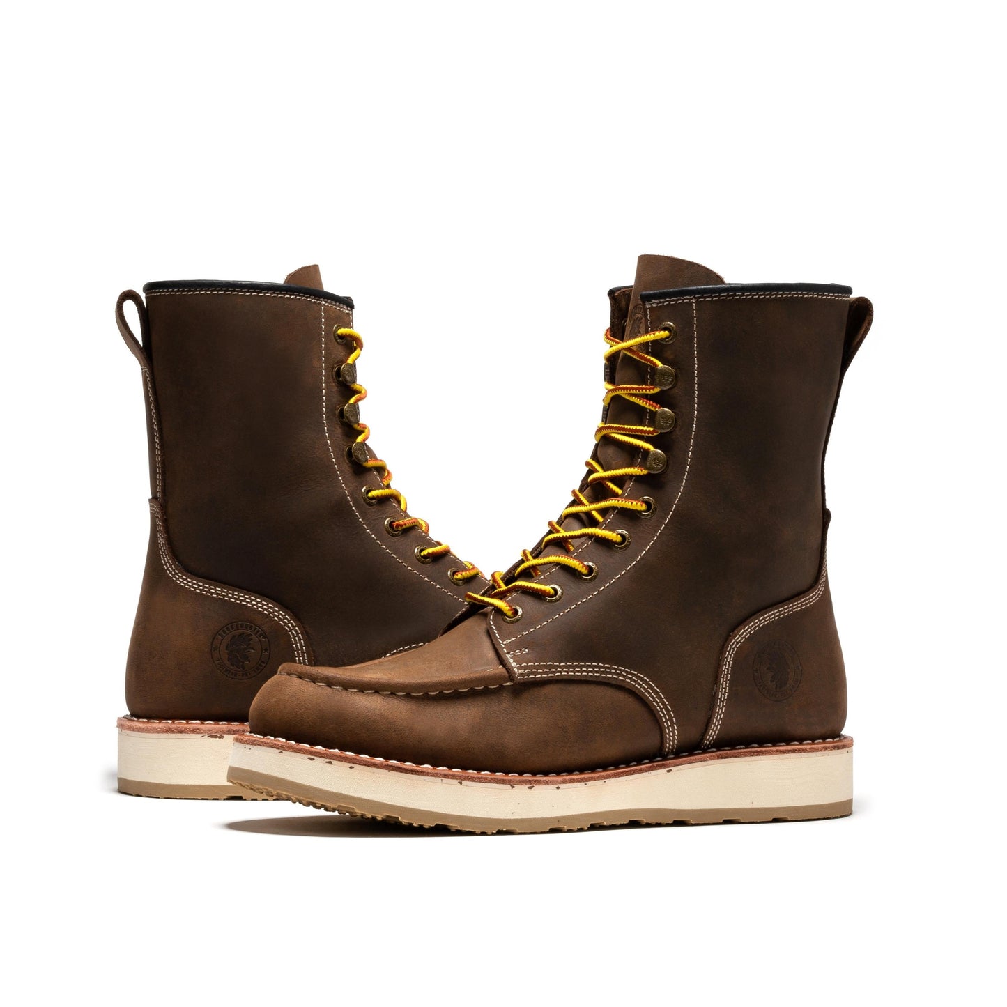 RockRooster Mantua Men's 8 inch Dark Brown Soft Toe Wedge Work Boots SAP308