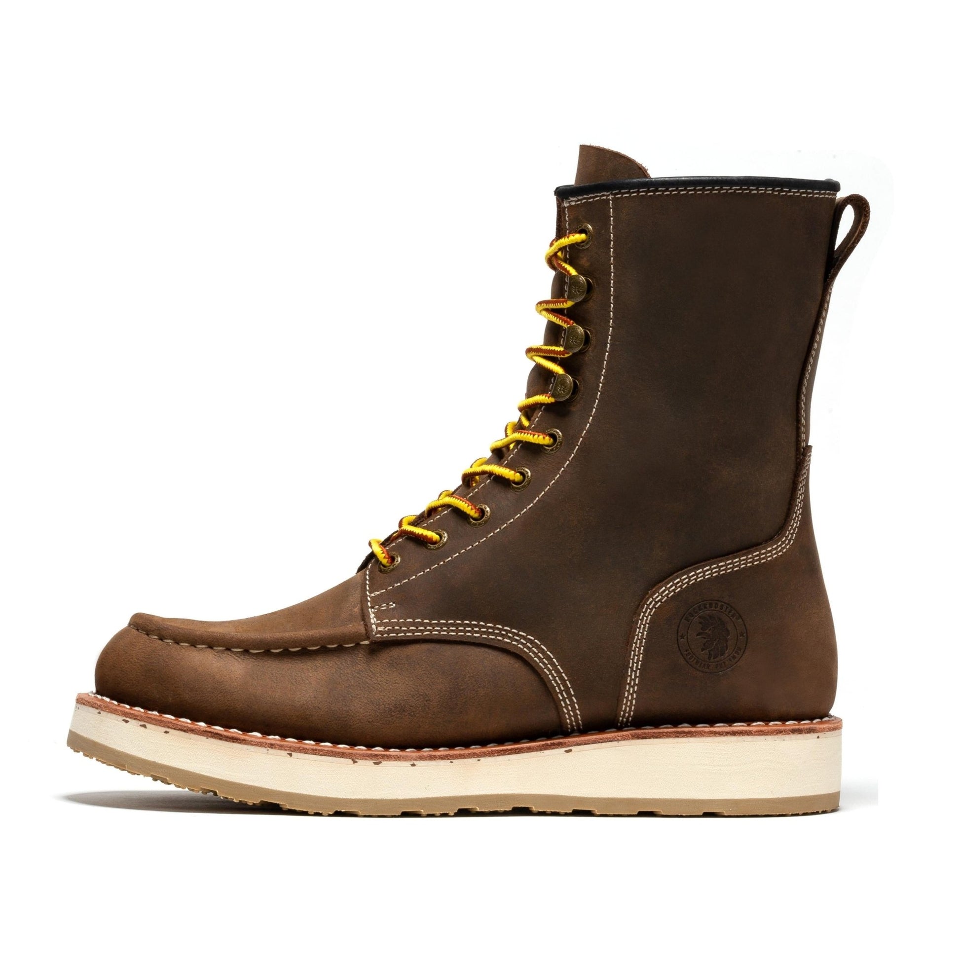 RockRooster Mantua Men's 8 inch Dark Brown Soft Toe Wedge Work Boots SAP308 - Angler's Pro Tackle & Outdoors