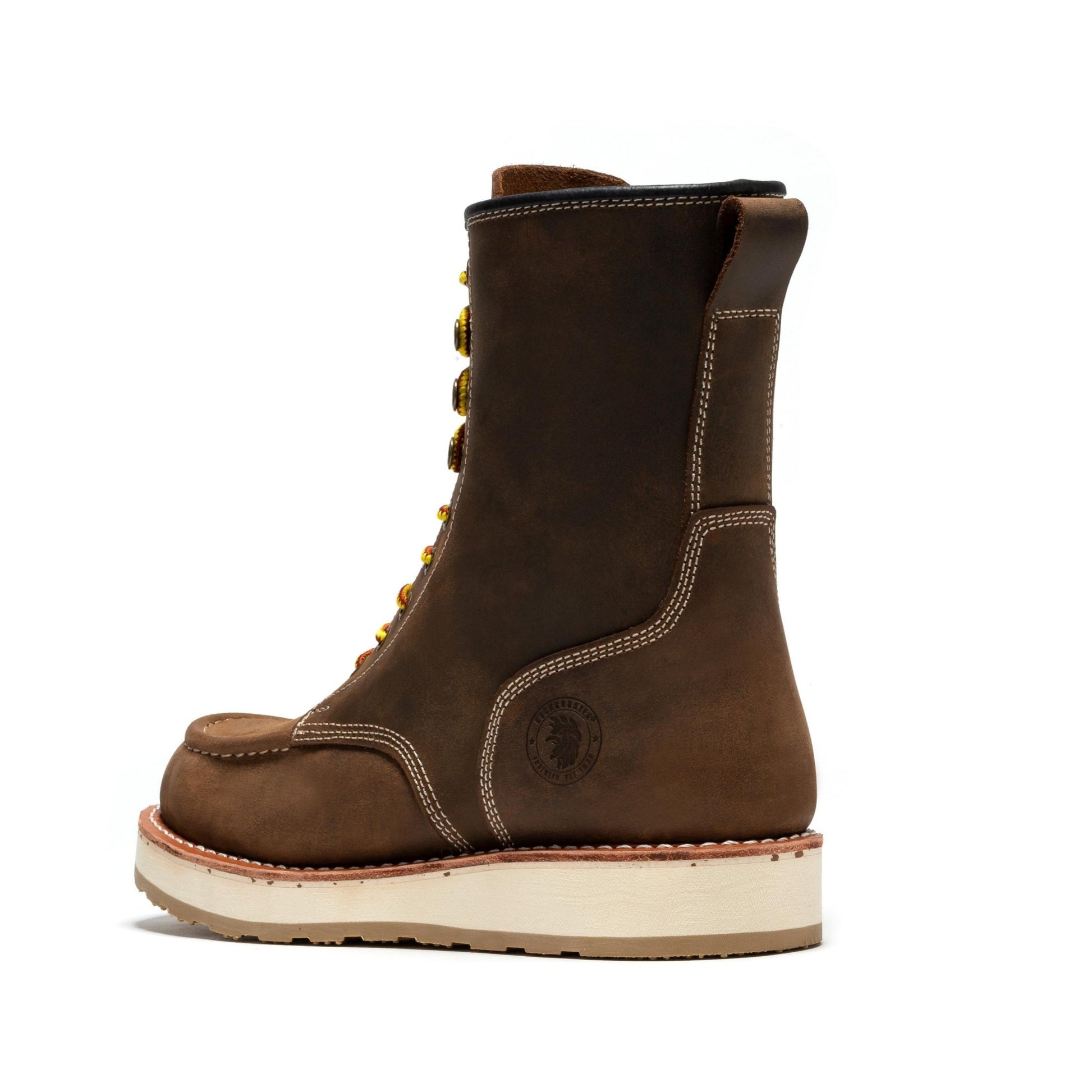 RockRooster Mantua Men's 8 inch Dark Brown Soft Toe Wedge Work Boots SAP308 - Angler's Pro Tackle & Outdoors