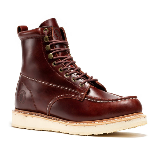 RockRooster Norwood Cherry Brown Men's 6 inch Soft Toe Wedge Work Boots SAP600 - Angler's Pro Tackle & Outdoors