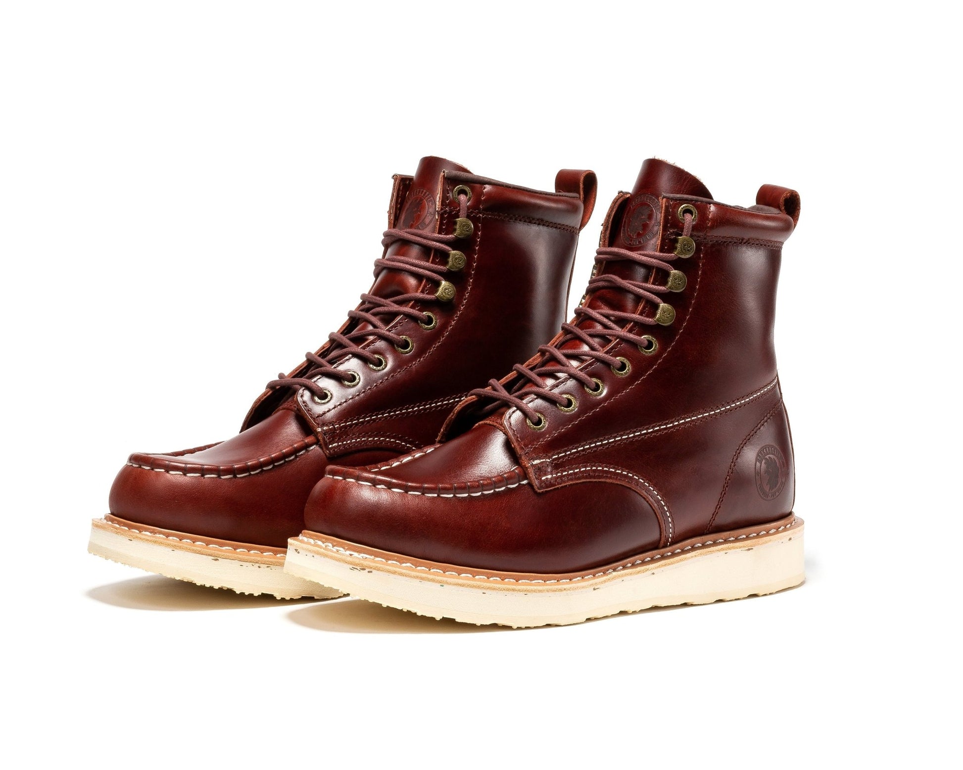 RockRooster Norwood Cherry Brown Men's 6 inch Soft Toe Wedge Work Boots SAP600 - Angler's Pro Tackle & Outdoors