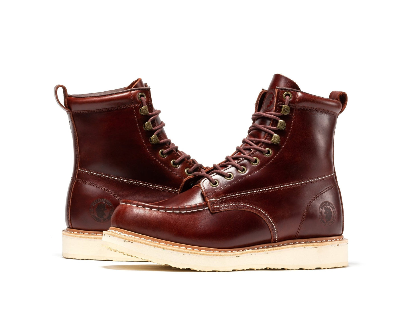 RockRooster Norwood Cherry Brown Men's 6 inch Soft Toe Wedge Work Boots SAP600 - Angler's Pro Tackle & Outdoors