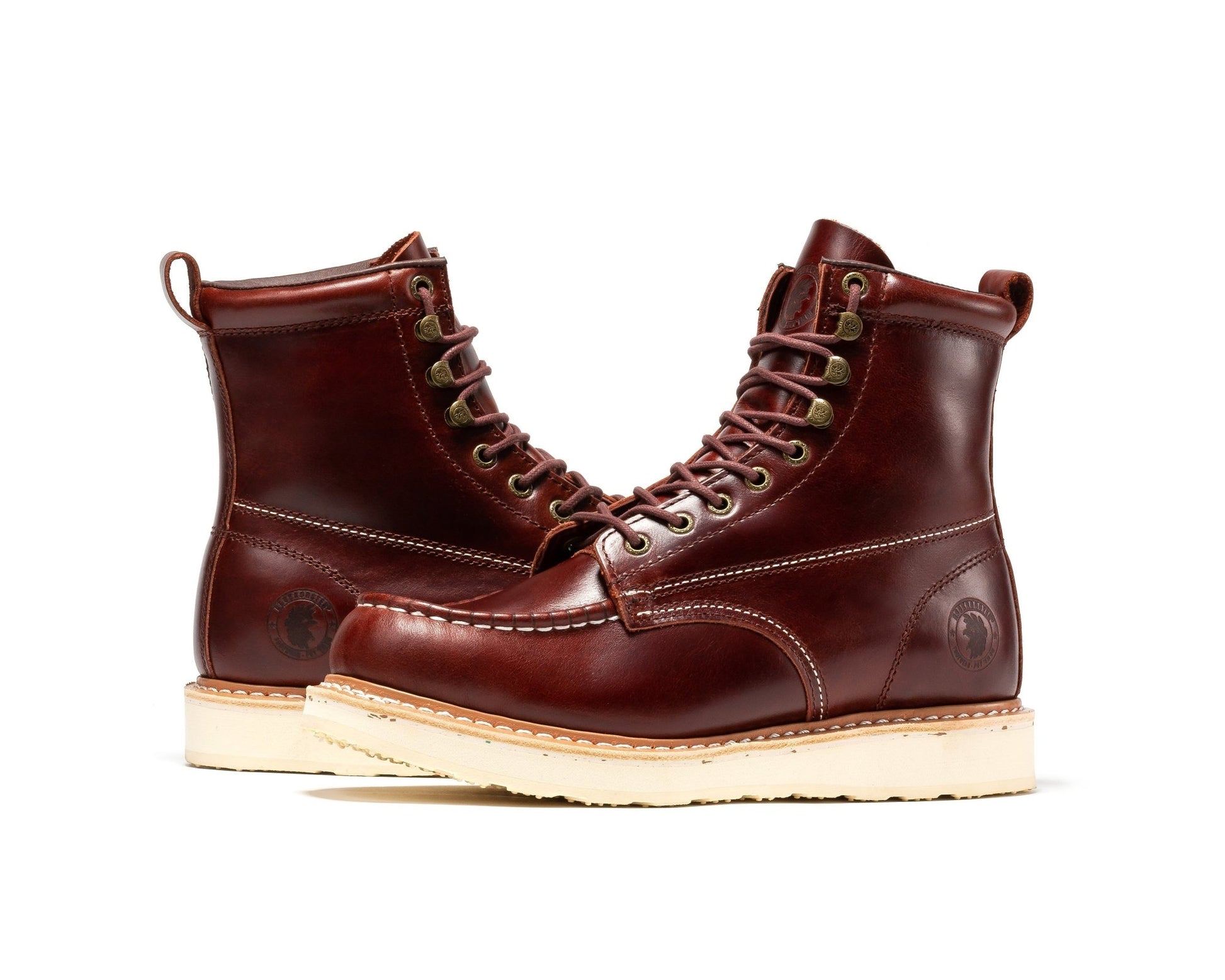 RockRooster Norwood Cherry Brown Men's 6 inch Soft Toe Wedge Work Boots SAP600 - Angler's Pro Tackle & Outdoors
