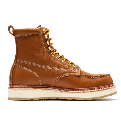 RockRooster Norwood Men's 6 inch Brown Soft Toe Wedge Work Boots SAP611