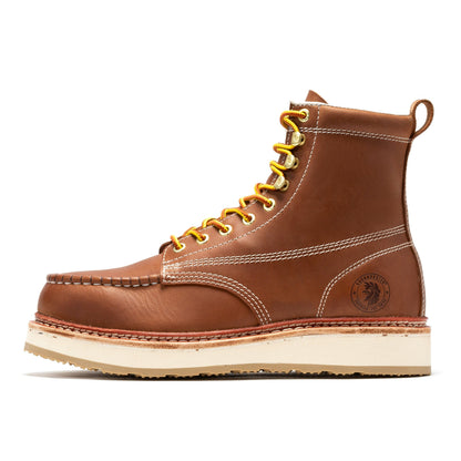 RockRooster Norwood Men's 6 inch Brown Steel Toe Wedge Work Boots SAP621