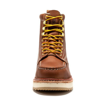 RockRooster Norwood Men's 6 inch Brown Steel Toe Wedge Work Boots SAP621