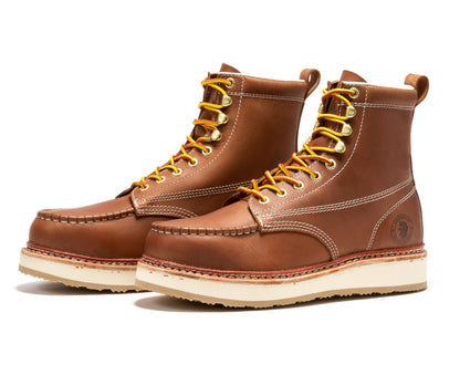 RockRooster Norwood Men's 6 inch Brown Steel Toe Wedge Work Boots SAP621