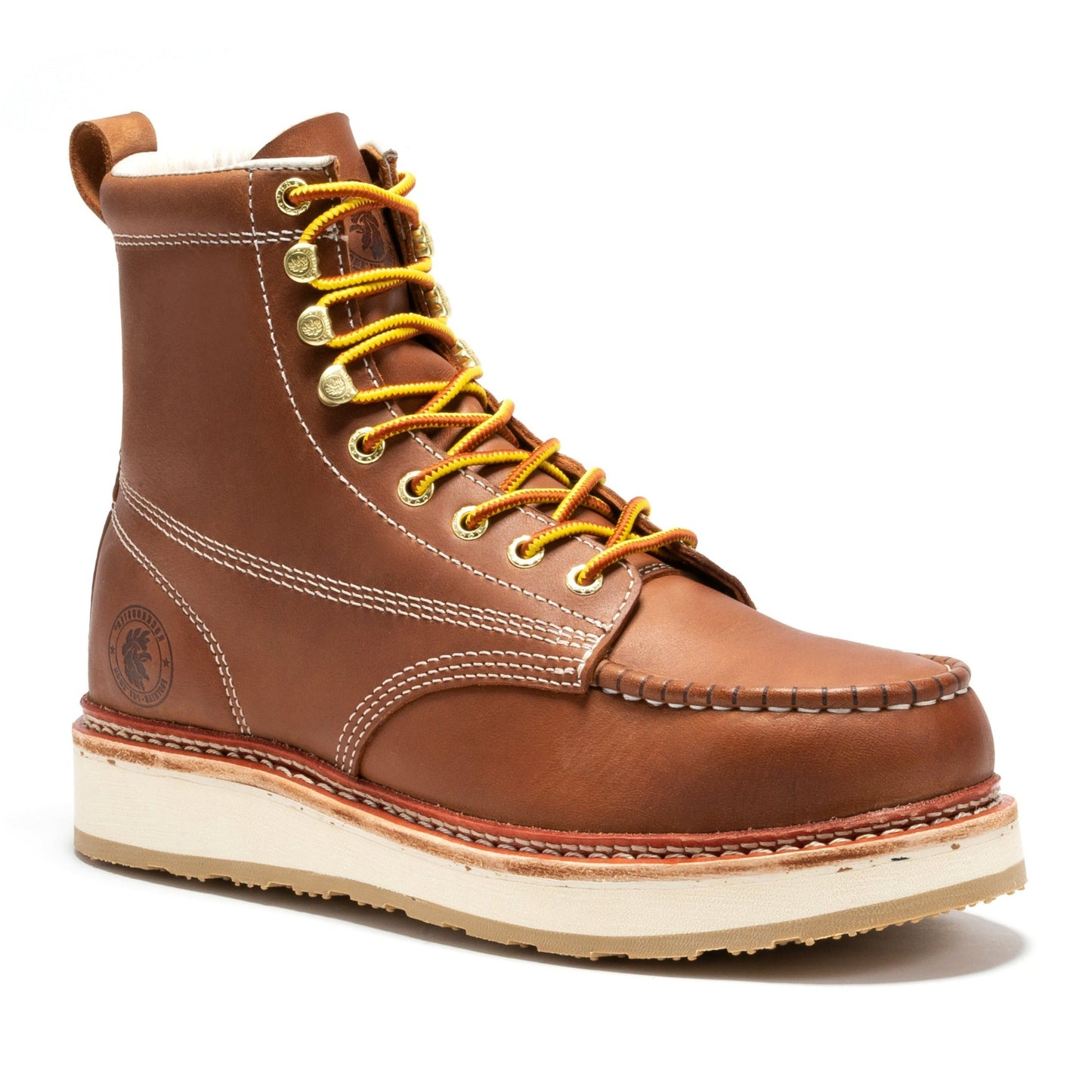 RockRooster Norwood Men's 6 inch Brown Steel Toe Wedge Work Boots SAP621