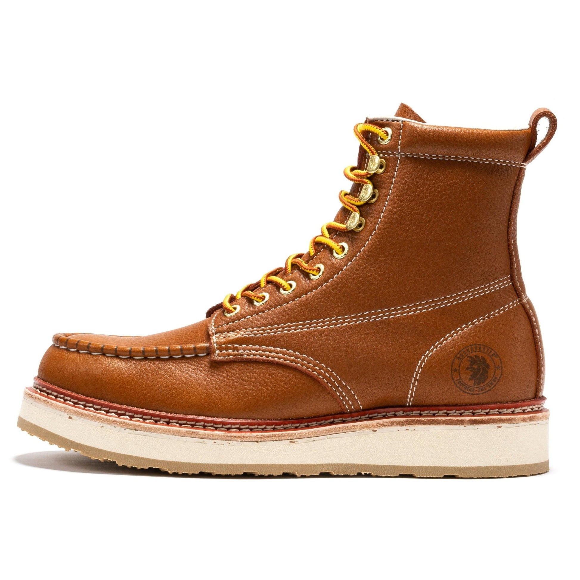 RockRooster Norwood Men's 6 inch Brown Soft Toe Wedge Work Boots SAP611 - Angler's Pro Tackle & Outdoors