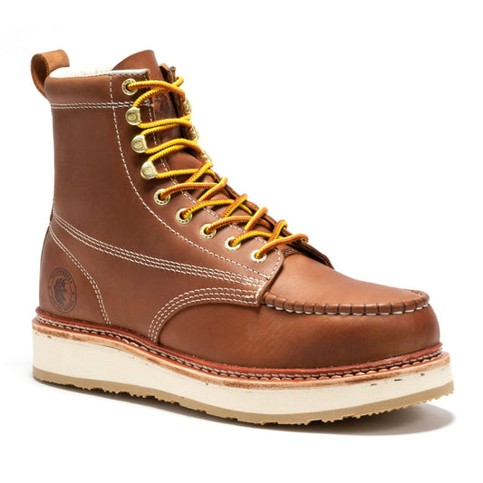 RockRooster Norwood Men's 6 inch Brown Steel Toe Wedge Work Boots SAP621 - Angler's Pro Tackle & Outdoors