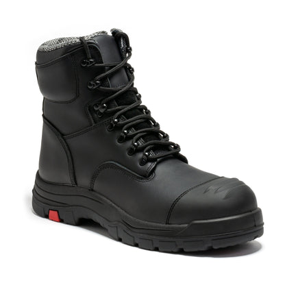 RockRooster Roslyn Black 7 inch Zip-sided Composite Toe Leather Work Boots CP245Z