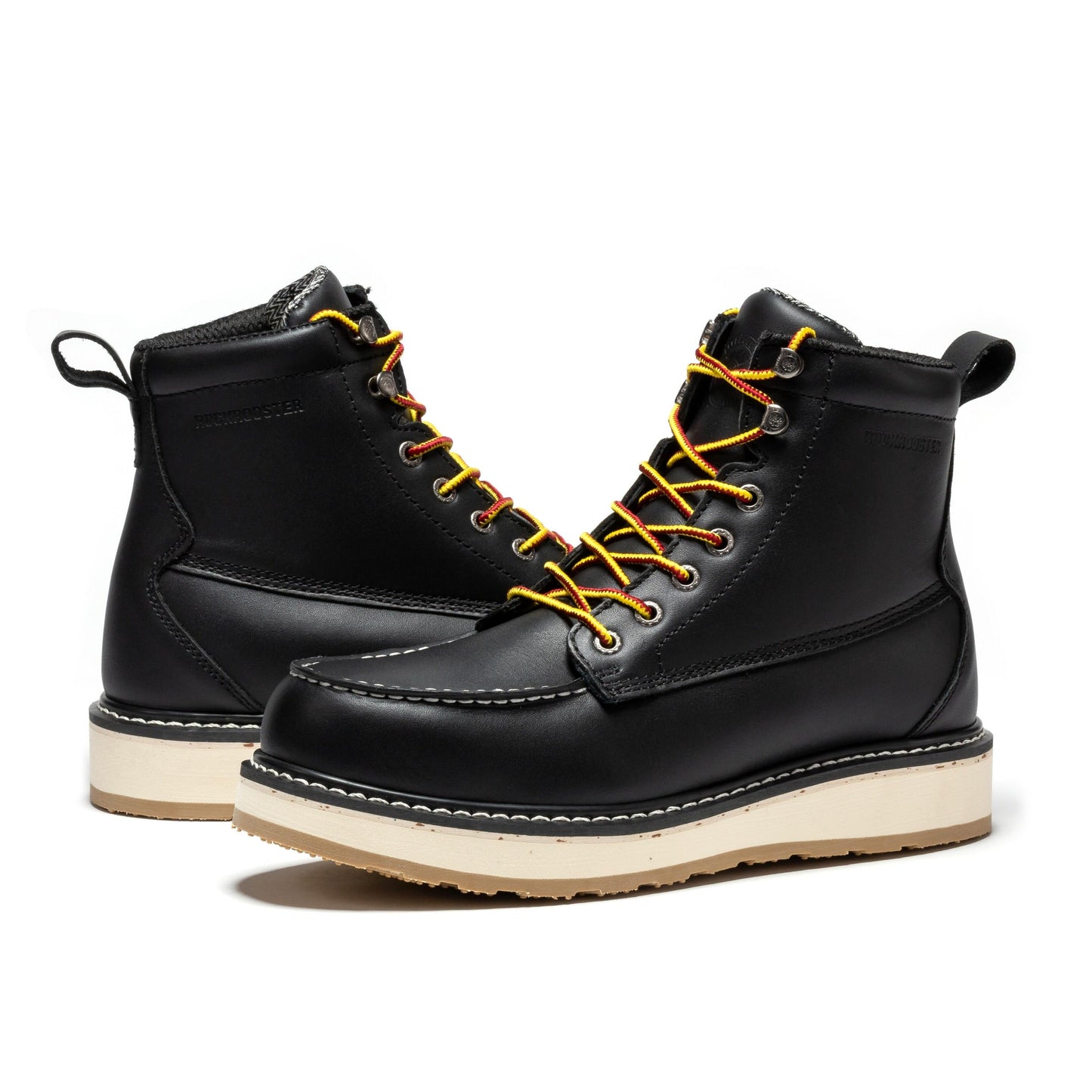 RockRooster Trinidad Men's 6 inch Black Steel Toe Wedge Work Boots SAP2301