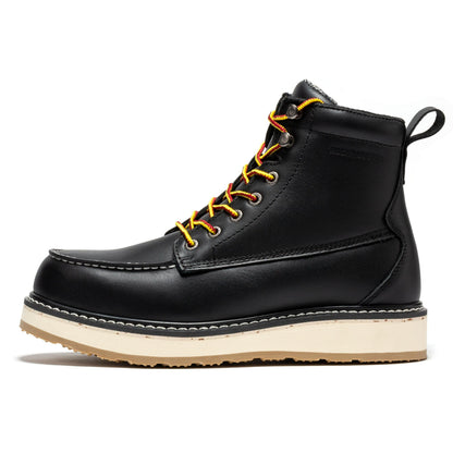 RockRooster Trinidad Men's 6 inch Black Steel Toe Wedge Work Boots SAP2301
