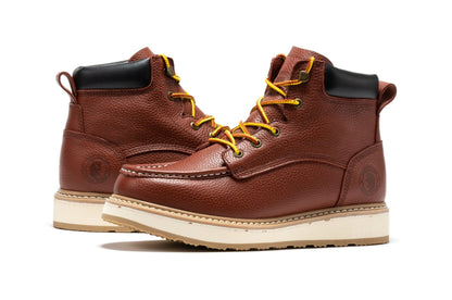 RockRooster Walker Men's 6 Inch Brown Soft Toe Wedge Work Boots SAP360 - Angler's Pro Tackle & Outdoors