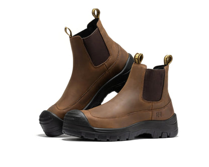 RockRooster Woodland Brown 6 inch Composite Toe Pull - on Leather Work Boots AK664 - Angler's Pro Tackle & Outdoors