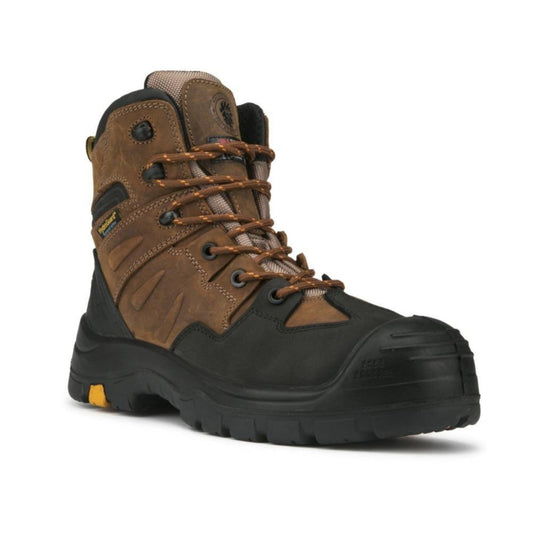 RockRooster Woodland Brown 6 inch Waterproof Safety Toe Leather Work Boots AK669 - Angler's Pro Tackle & Outdoors