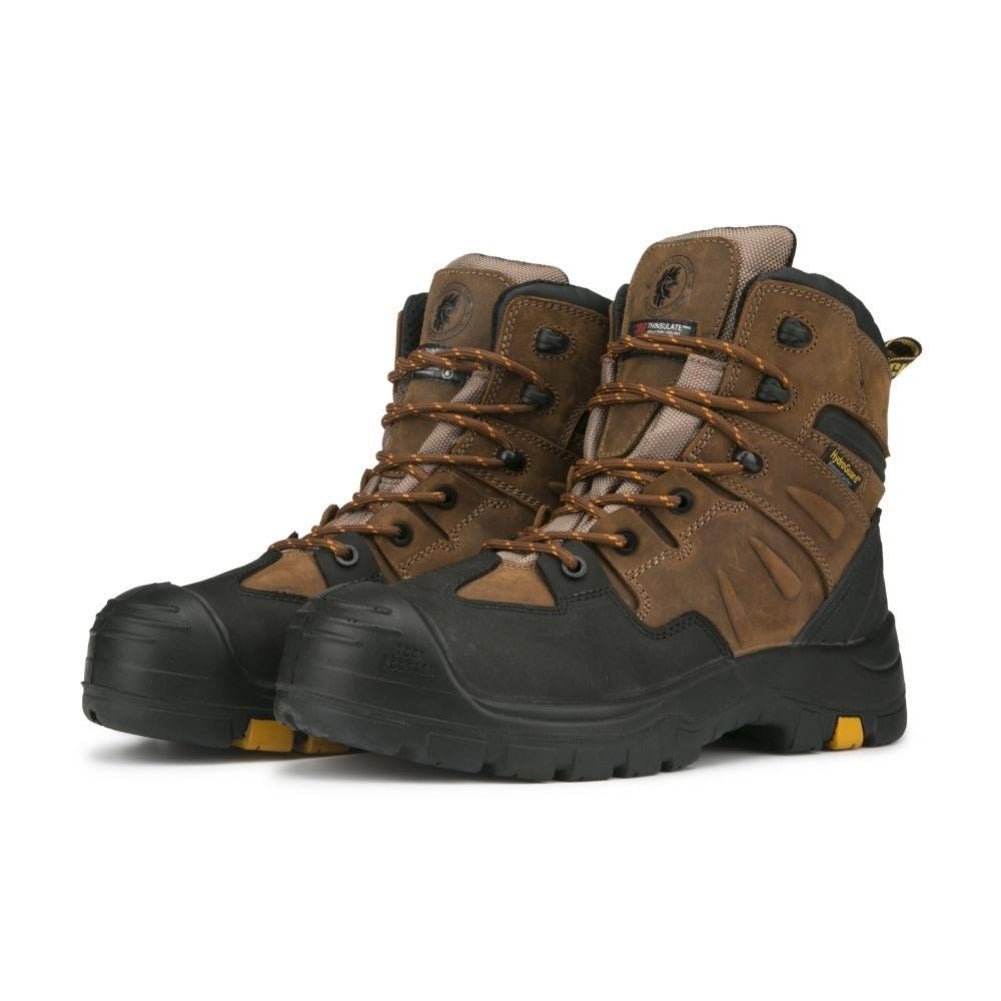 RockRooster Woodland Brown 6 inch Waterproof Safety Toe Leather Work Boots AK669 - Angler's Pro Tackle & Outdoors