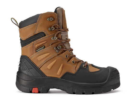 RockRooster Woodland Men's 8 inch Brown Work Boots, Composite Toe, Slip Resistant, Electrical Hazard Protection, Rubber outsole AK869