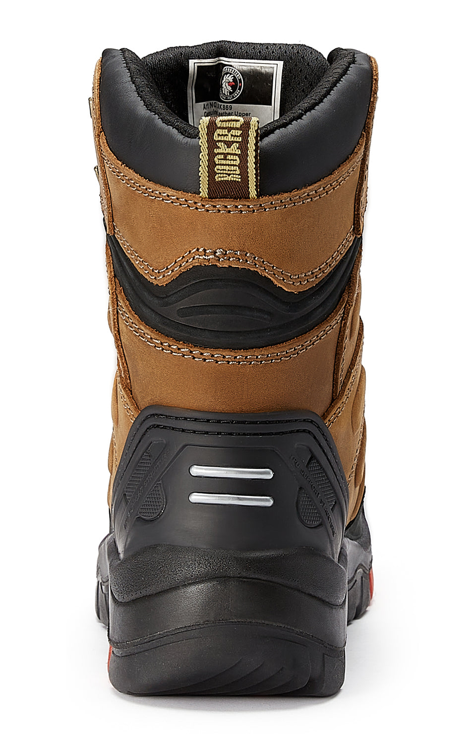 RockRooster Woodland Men's 8 inch Brown Work Boots, Composite Toe, Slip Resistant, Electrical Hazard Protection, Rubber outsole AK869