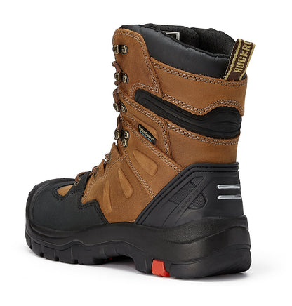 RockRooster Woodland Men's 8 inch Brown Work Boots, Composite Toe, Slip Resistant, Electrical Hazard Protection, Rubber outsole AK869 - Angler's Pro Tackle & Outdoors