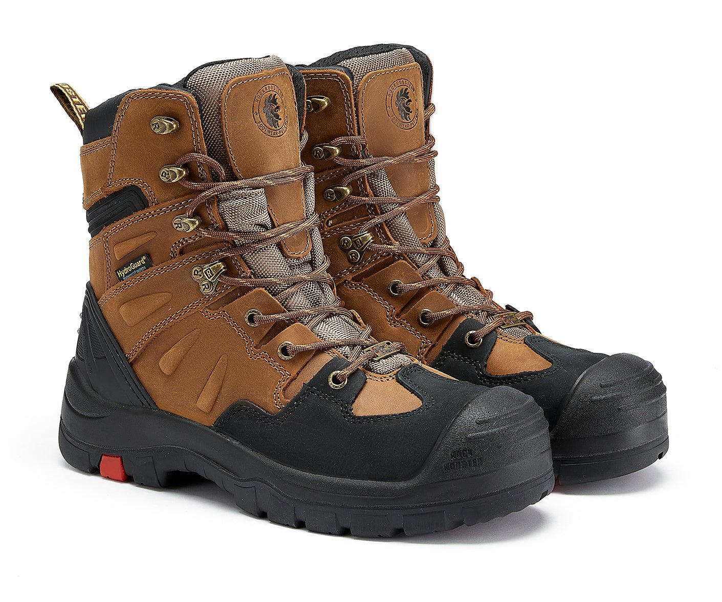 RockRooster Woodland Men's 8 inch Brown Work Boots, Composite Toe, Slip Resistant, Electrical Hazard Protection, Rubber outsole AK869 - Angler's Pro Tackle & Outdoors