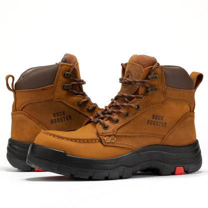 RockRooster Zumbro 6 inch Wide Steel Toe, Rubber Outsole, EH Protection,, ASTM 2413, Work Boots AK370