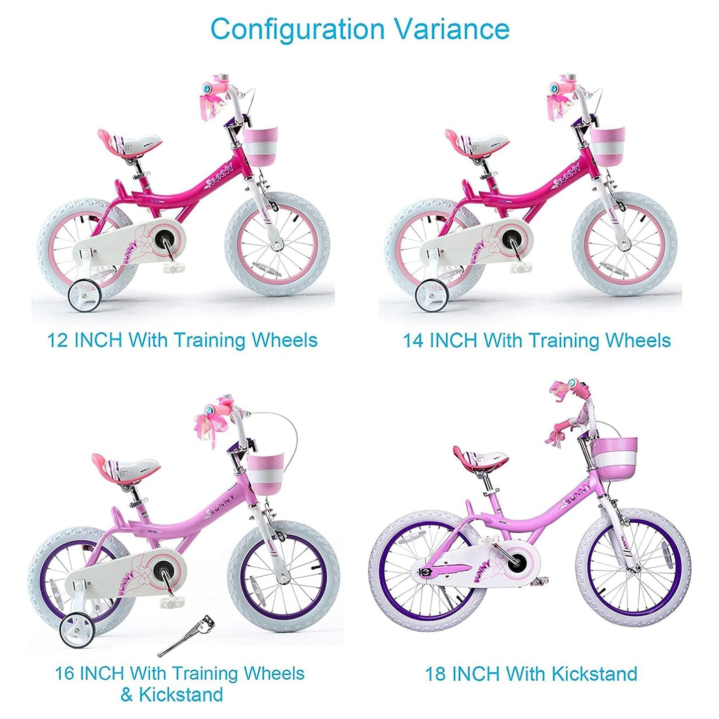 RoyalBaby Bunny 18" Kids Bike with Kickstand, Dual Brakes, Basket & Bell, Pink - Angler's Pro Tackle & Outdoors