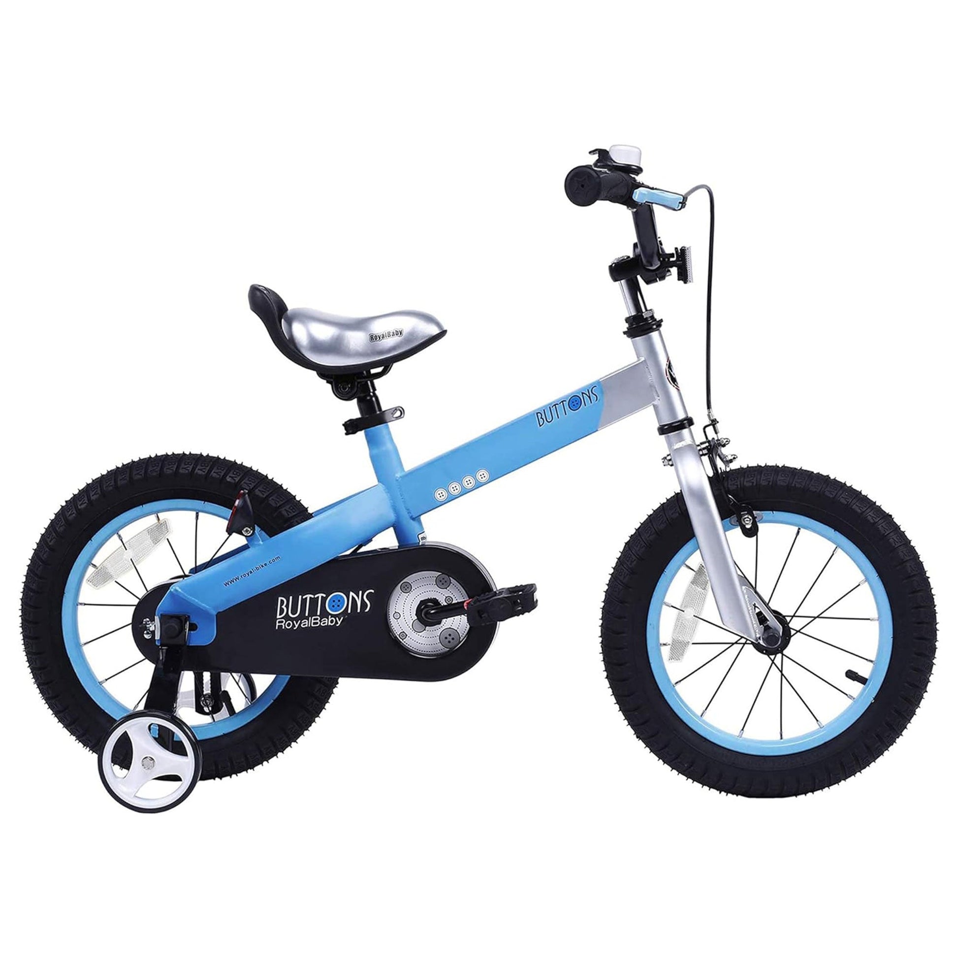 RoyalBaby Buttons 14 Inch Kids Bike with Training Wheels and Coaster Brake, Blue - Angler's Pro Tackle & Outdoors