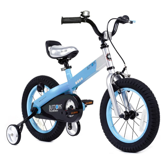 RoyalBaby Buttons 14 Inch Kids Bike with Training Wheels and Coaster Brake, Blue - Angler's Pro Tackle & Outdoors