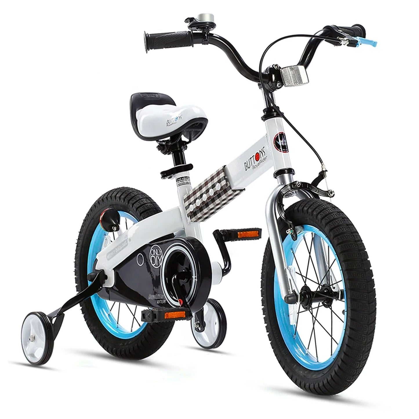 RoyalBaby Buttons 16 Inch Kids Bike with Kickstand and Training Wheels, Blue - Angler's Pro Tackle & Outdoors