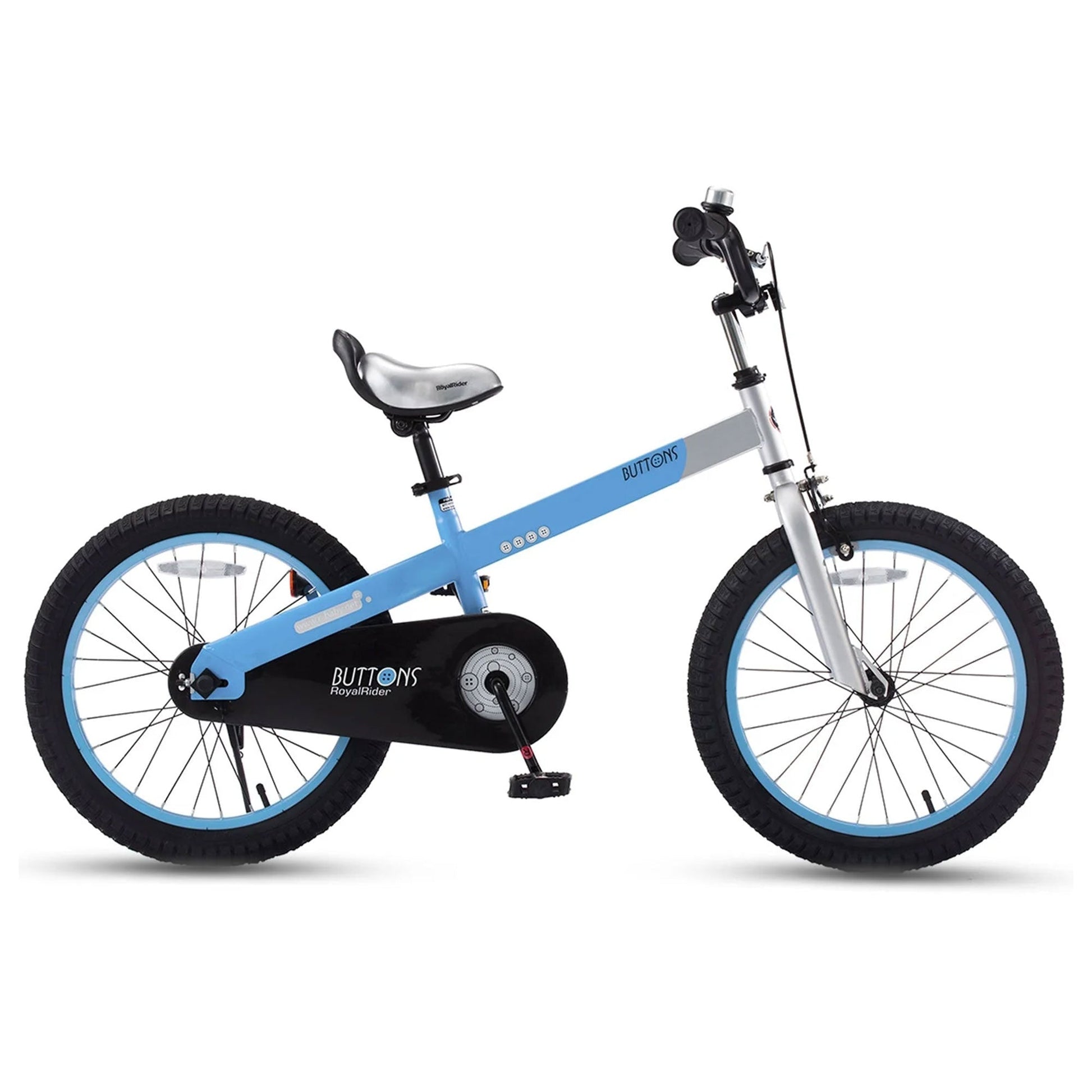 RoyalBaby Buttons 18" Kids Bike with Kickstand & Training Wheels, Matte Blue - Angler's Pro Tackle & Outdoors