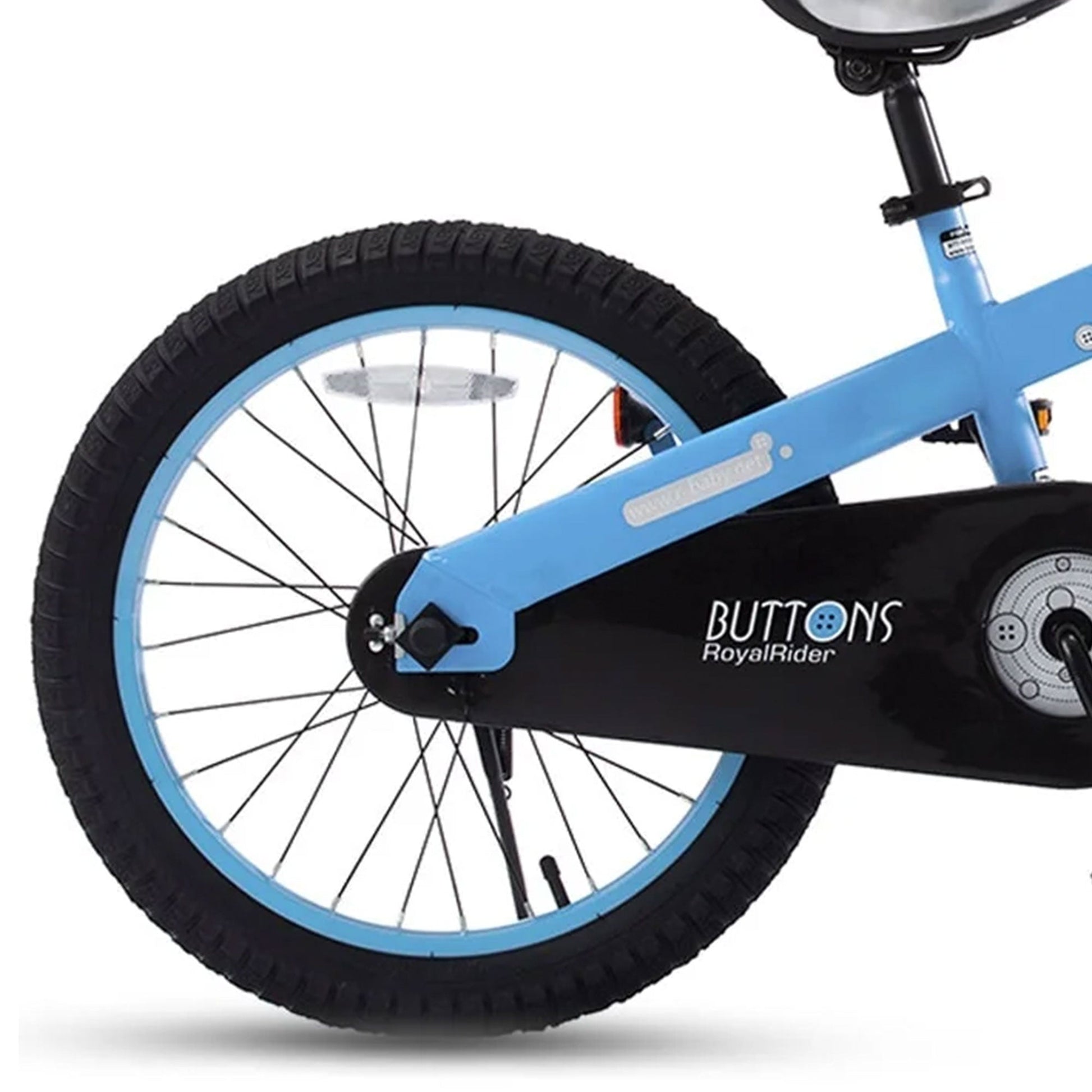 RoyalBaby Buttons 18" Kids Bike with Kickstand & Training Wheels, Matte Blue - Angler's Pro Tackle & Outdoors