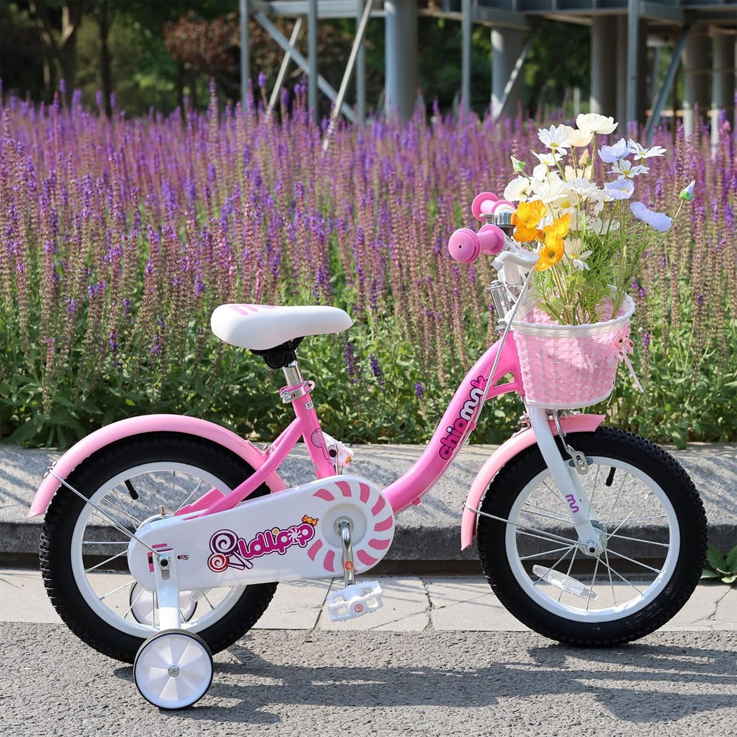 RoyalBaby Chipmunk 16" Kids Bicycle w/ Basket, Training Wheels & Kickstand, Pink - Angler's Pro Tackle & Outdoors