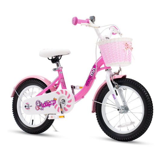 RoyalBaby Chipmunk 18 Inch Kids Steel Bicycle with Basket and Kickstand, Pink - Angler's Pro Tackle & Outdoors