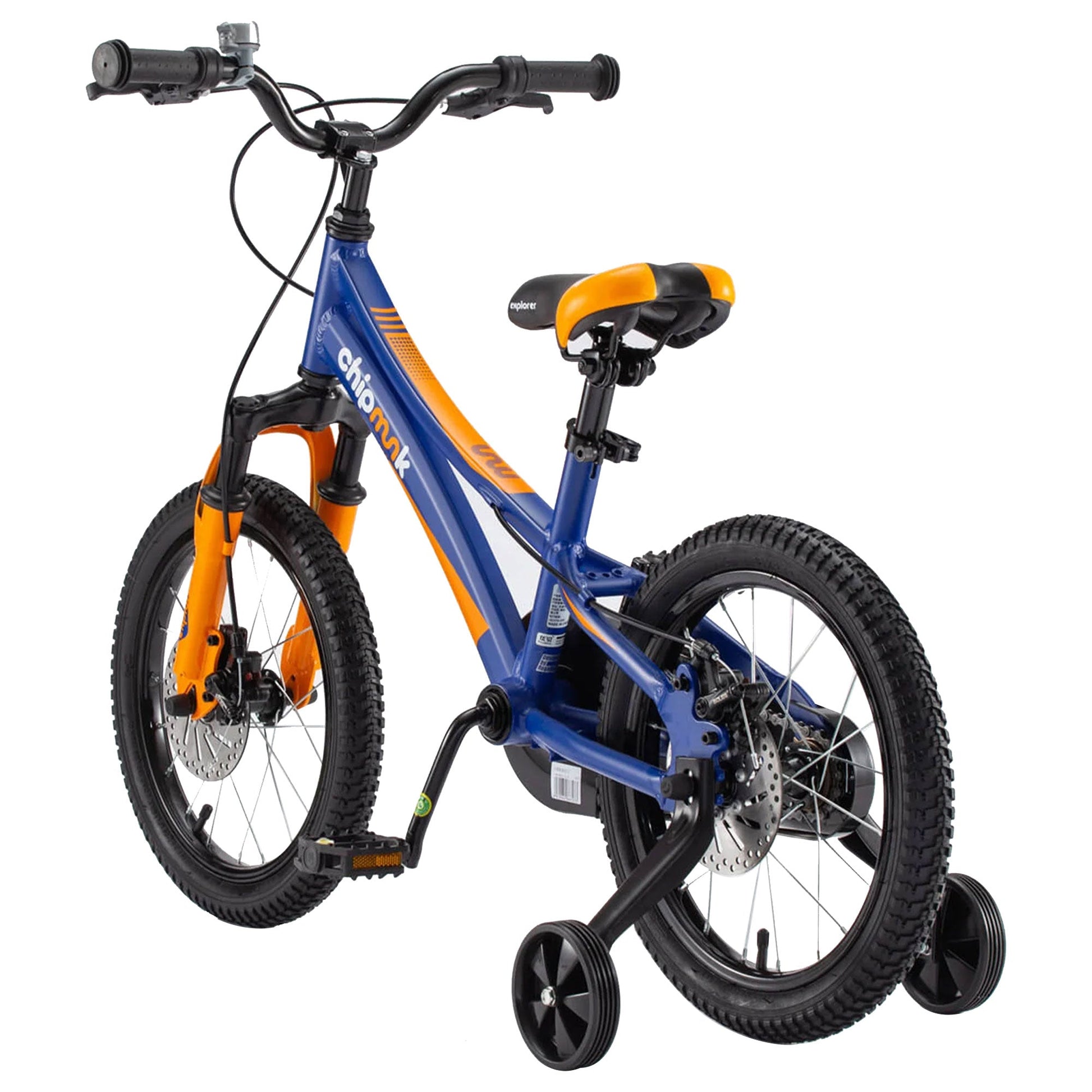 RoyalBaby Chipmunk Explorer 16" Kids Bike w/Training Wheels & Kickstand, Blue - Angler's Pro Tackle & Outdoors