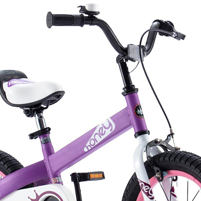 RoyalBaby Cubetube Honey 14 Inch Kids Bike w/Training Wheels & 2 Brakes, Purple - Angler's Pro Tackle & Outdoors