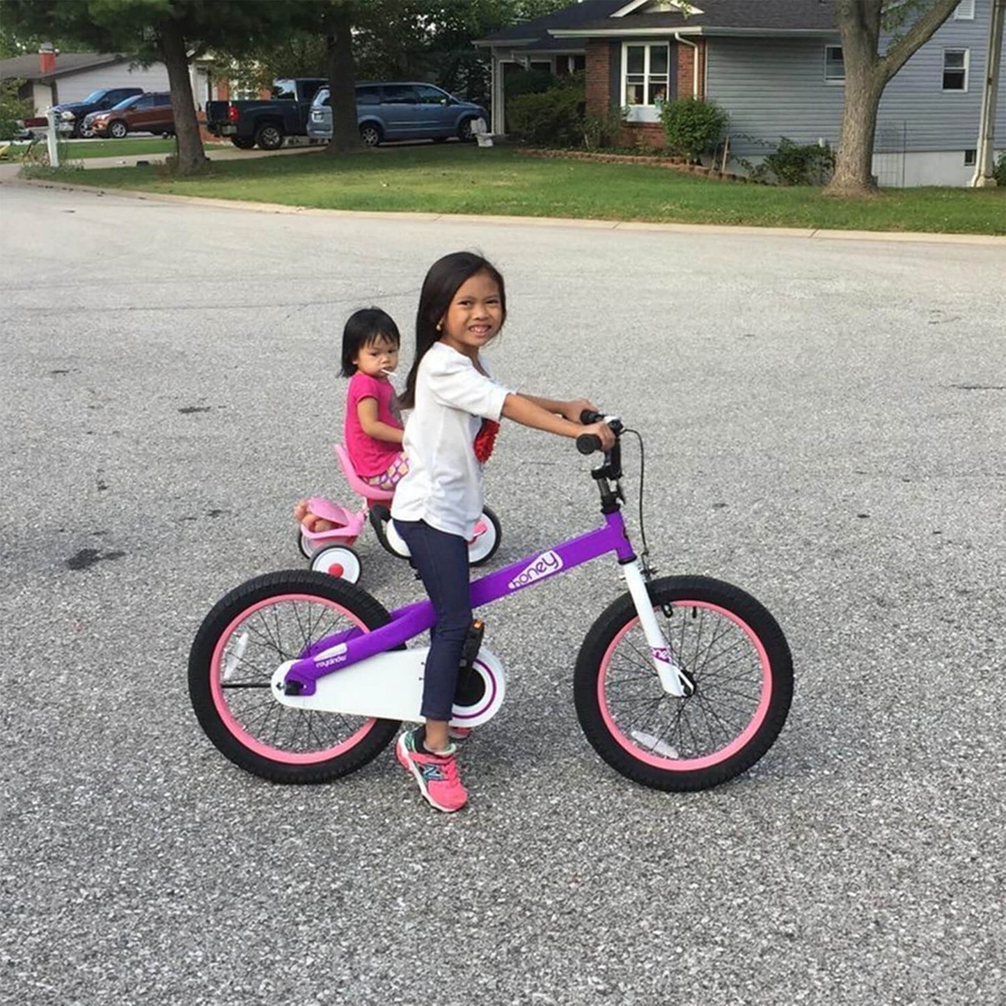 RoyalBaby Cubetube Honey 18 Inch Kids Bicycle w/Kickstand & Reflectors, Purple - Angler's Pro Tackle & Outdoors