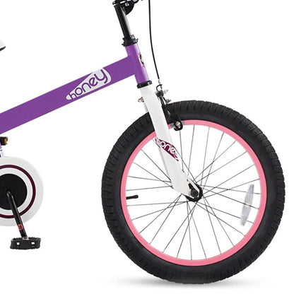 RoyalBaby Cubetube Honey 18 Inch Kids Bicycle w/Kickstand & Reflectors, Purple - Angler's Pro Tackle & Outdoors