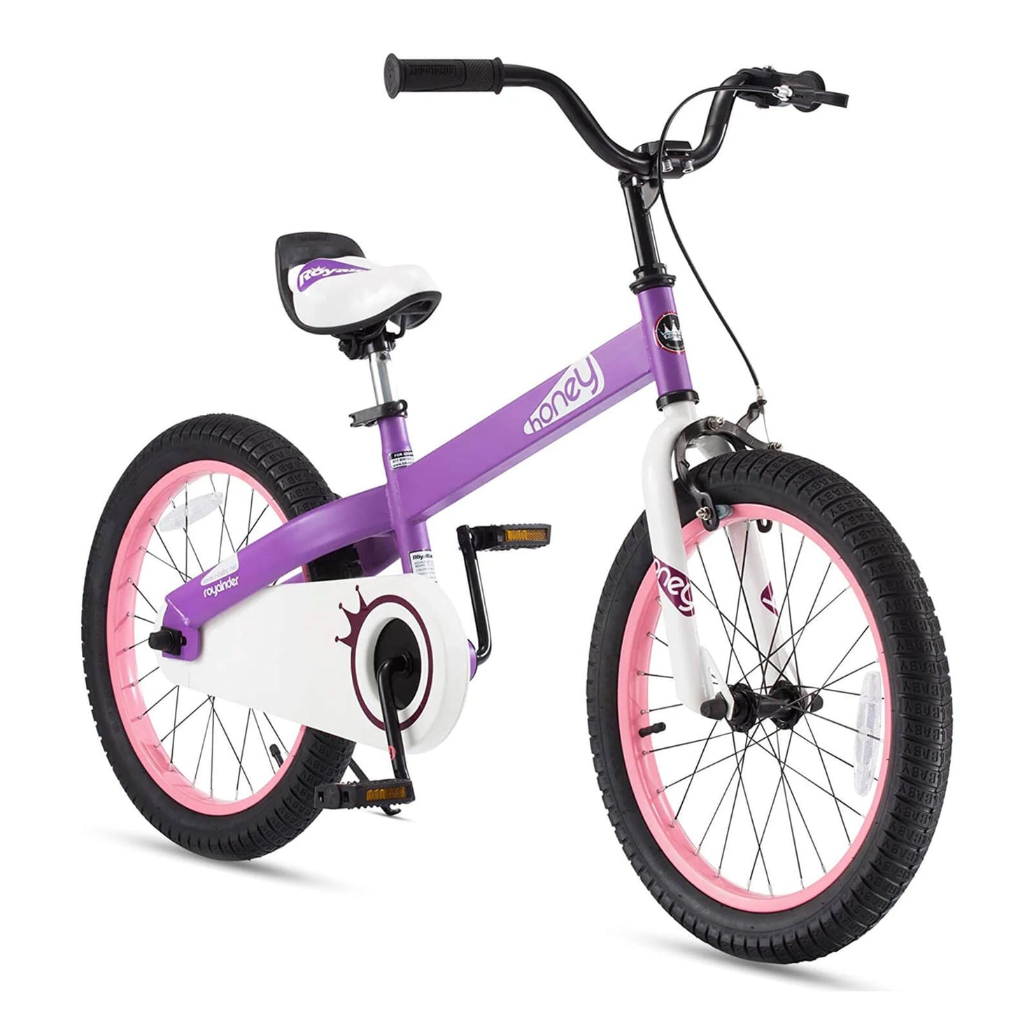 RoyalBaby Cubetube Honey 18 Inch Kids Bicycle w/Kickstand & Reflectors, Purple - Angler's Pro Tackle & Outdoors