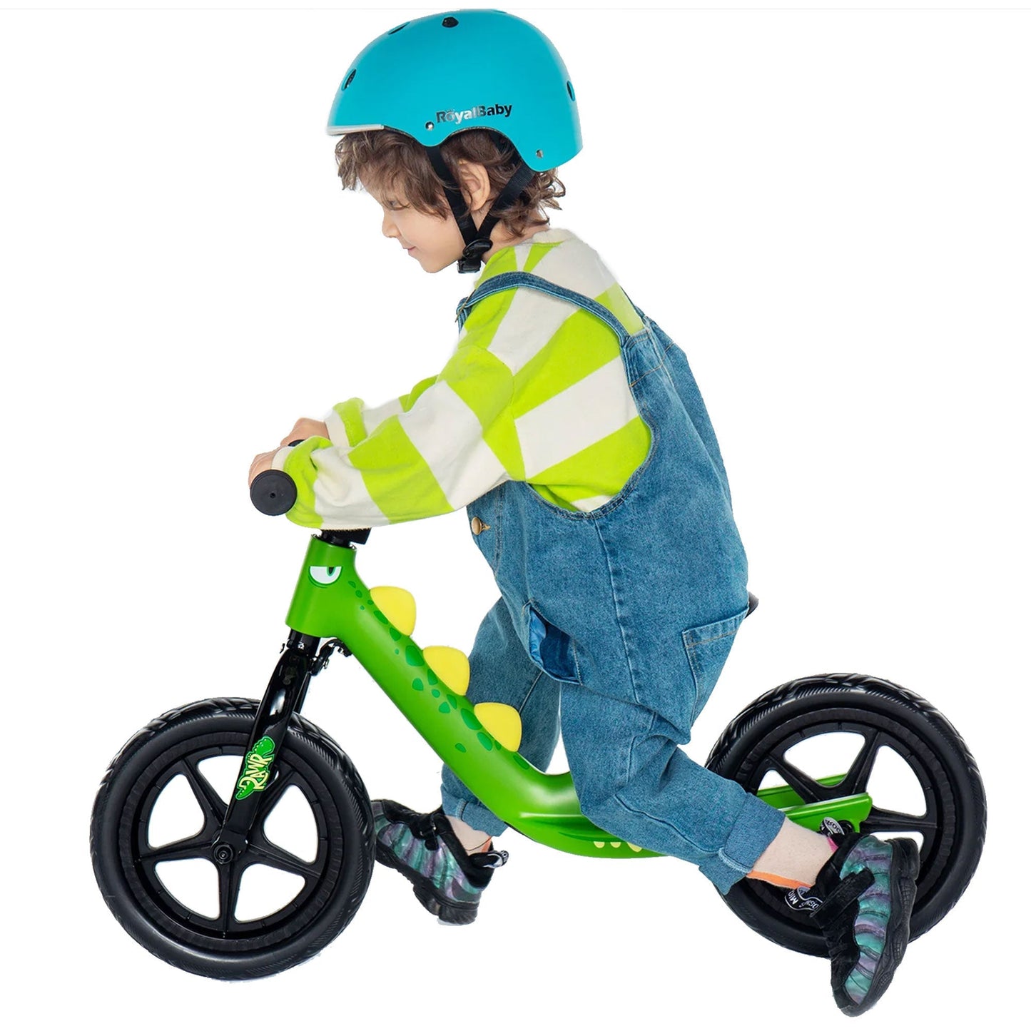 RoyalBaby Dinosaur 12 Inch Magnesium Frame Toddler Kids Balance Bike, Green - Angler's Pro Tackle & Outdoors